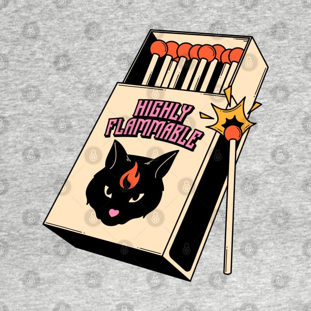 Highly Flammable Black Cat in blue by The Charcoal Cat Co.